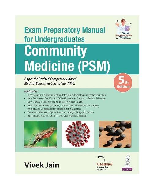 Exam Preparatory Manual For Undergraduates Community Medicine (PSM) By Vivek Jain 5/e 2026