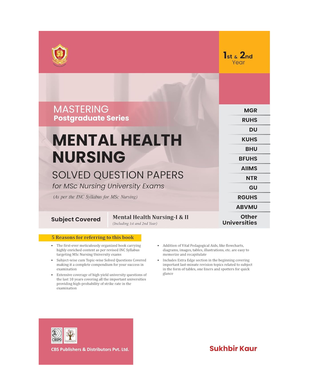 Mastering Postgraduate Series Mental Health Nursing Solved Question Papers for MSc Nursing Students 2024 by Sukhbir Kaur