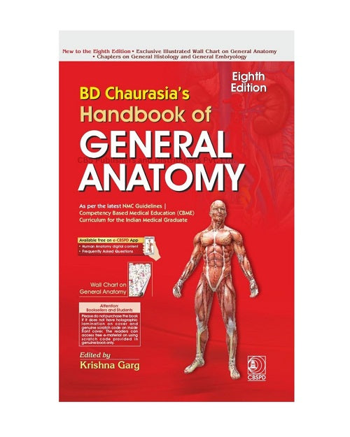 BD Chaurasia’s Handbook of General Anatomy + Free Wall Chart 8/e 2027
