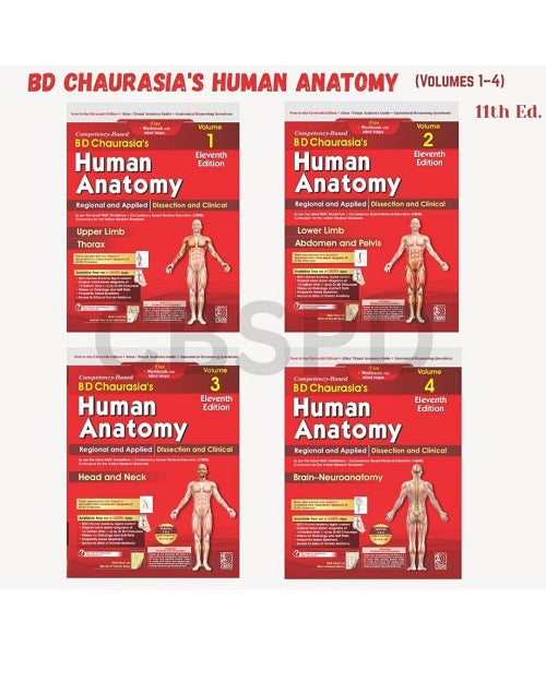 BD Chaurasia’s Human Anatomy (4 Vol set) by BD Chaurasia 11/e 2027