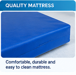 Manual Fowler Hospital Bed with Mattress | One Back Rest Foldable Semi Fowler Bed | Non-Electric Patient Bed with Side Rails & Wheels