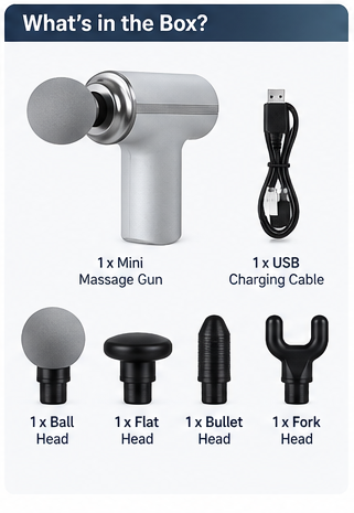 Caretouch Mini Massage Gun | Portable Handheld Electric Percussion Massager | Compact Muscle Massage Gun for Home & Travel