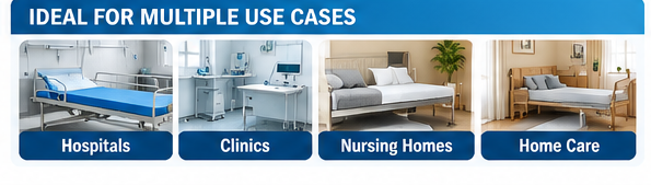 Semi Fowler Hospital Bed with Mattress | One Backrest Foldable Patient Bed | Manual Single Function Hospital Cot for Home & Hospital Use