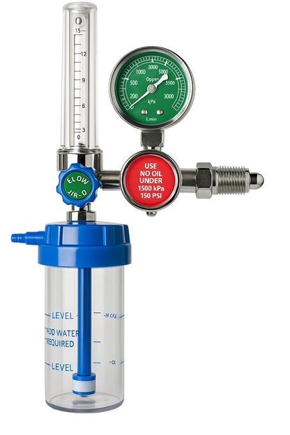 Oxygen flow meter adjustment valve