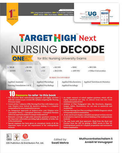 Target High Next Nursing Decode 1st Year (Semester 1 and 2) by Dr Muthuvenkatachalam S 1/e 2025