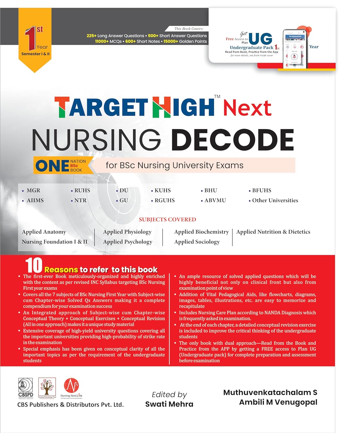 Target High Next Nursing Decode 1st Year (Semester 1 and 2) by Dr Muthuvenkatachalam S 1/e 2025