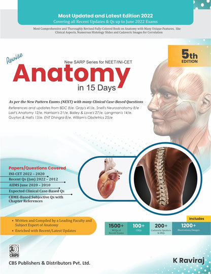 New SARP Series for NEET/INI-CET Revise Anatomy in 15 Days 5/e 2023