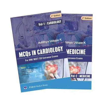 MCQs In Cardiology For DM/NEET SS Entrance Exams by Aditiya Udupa (2 vol set)
