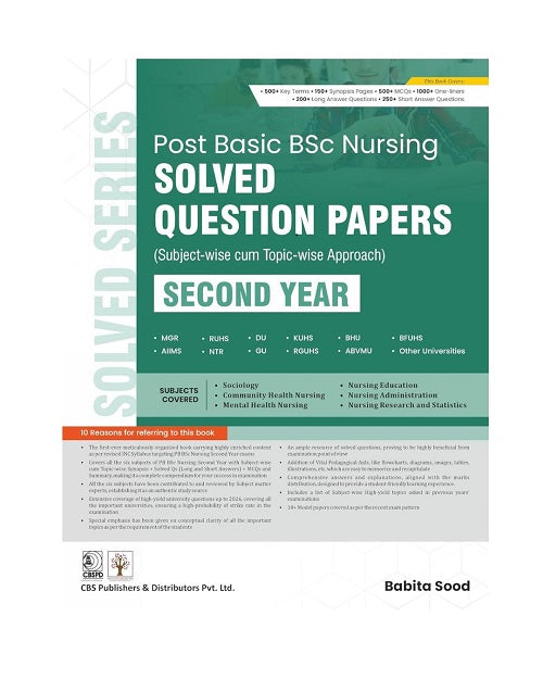 Post Basic BSc Nursing Solved Question Papers - 2nd Year by Babita Sood 1/e 2026