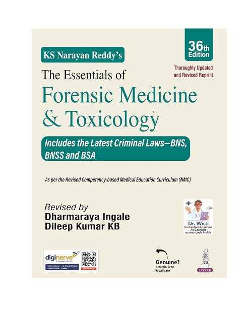 The Essentials Of Forensic Medicine And Toxicology By K S Narayan Reddy 36/e 2026
