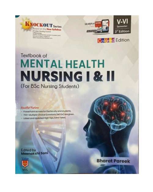 Textbook of Mental Health Nursing 1 and 2 (Psychiatric) (Sem 5 & 6) By Bharat Pareek 3/e 2024