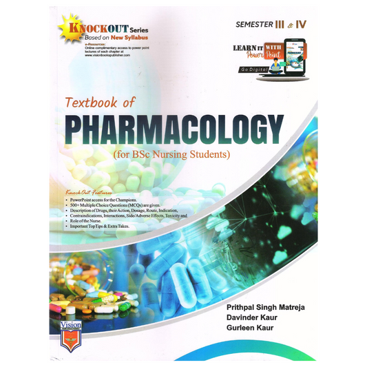 Textbook of Pharmacology for BSc Nursing Students 2022 by Prithpal Singh Matreja