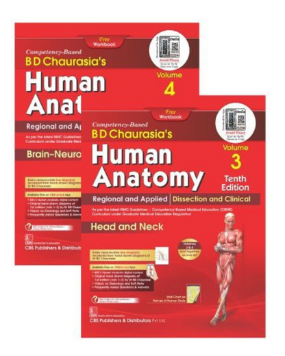BD Chaurasia’s Human Anatomy 10/e 2026 (Vol 3 & 4) by B D Chaurasia