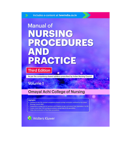 Manual of Nursing Procedures and Practice (2 Vol Set) -3/e 2022 by Omayal Achi