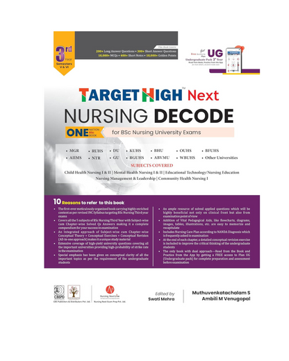 TARGET HIGH NEXT Nursing Decode Third Year (Sem V and VI) 3/e 2025 by Muthuvenkatachalam S