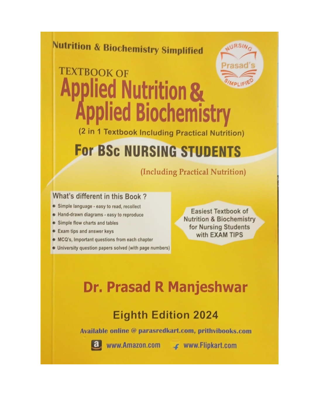 Textbook of Applied nutrition and Applied Biochemistry 8/e 2024 for BSc Nursing students Dr RM Prasad