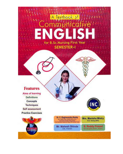 Text Book Of Communicative English For Bsc Nursing First Year 1 Semester by Manisha Mistry