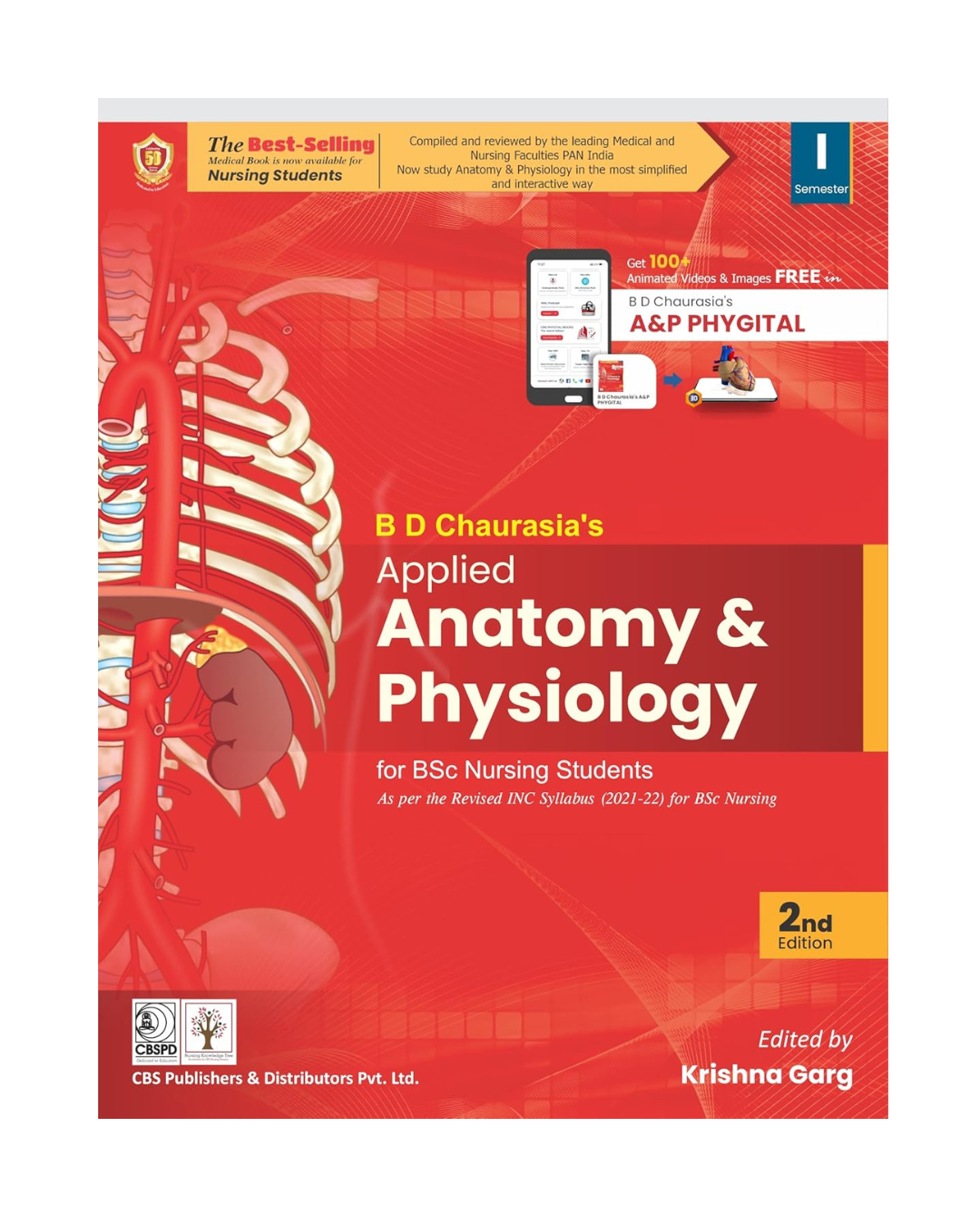 BD Chaurasia's Applied Anatomy and Physiology for BSc Nursing Students 2/e 2024 by Edited by Dr Krishna Garg