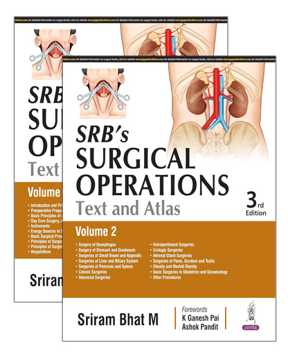 SRB’s Surgical Operations Text and Atlas (2 Vol set) 2024 by Sriram Bhat M
