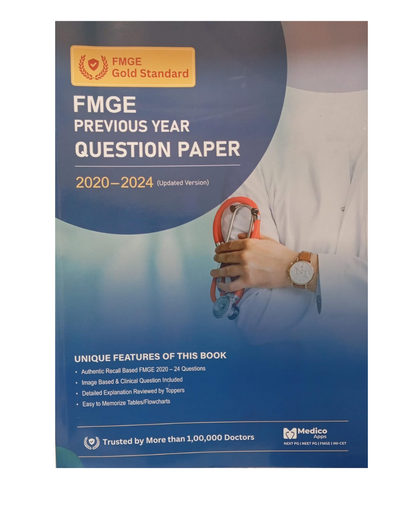 FMGE Previous Year Question Paper 2020-2024 (update version) 1/e 2024 by Dr Abhishek Gupta