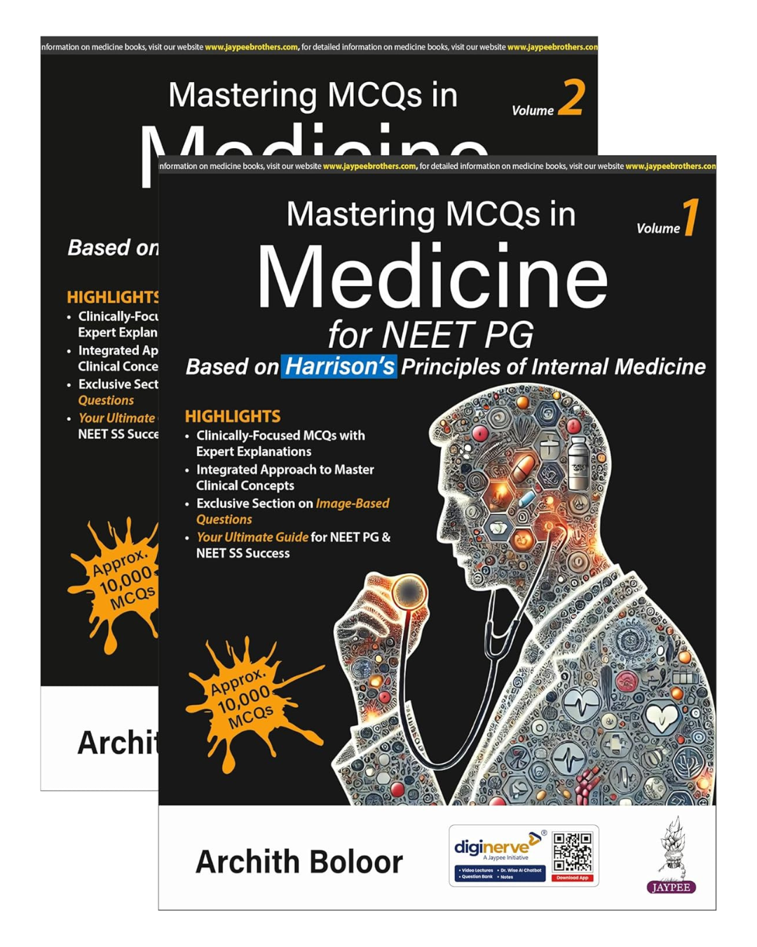 Mastering MCQS in Medicine for NEET PG (2VOLS) 1/e 2025 by Archith Boloor