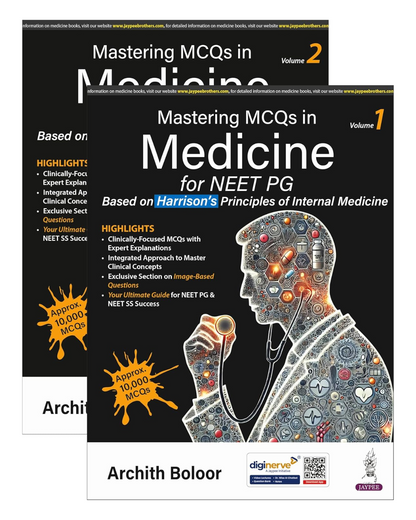 Mastering MCQS in Medicine for NEET PG (2VOLS) 1/e 2025 by Archith Boloor