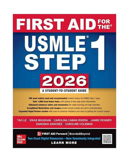 First Aid for the USMLE Step 1 by Tao Le, Vikas Bhushan 2026