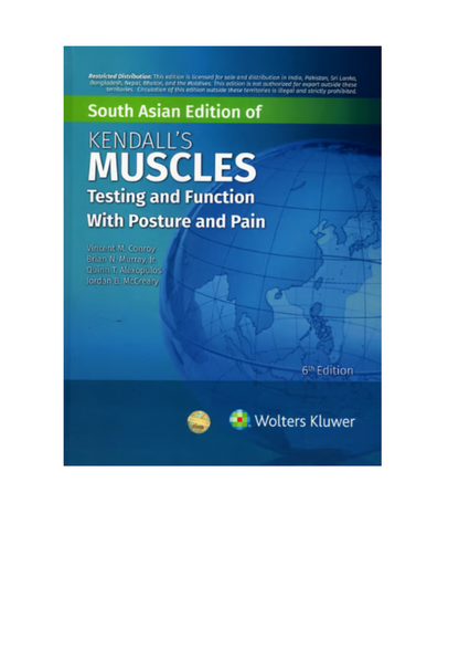 KENDALL'S Muscles (South Asian Edition) 6/e 2023 by Florence Peterson Kendall