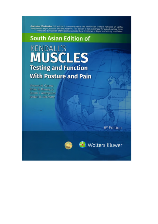 KENDALL'S Muscles (South Asian Edition) 6/e 2023 by Florence Peterson Kendall