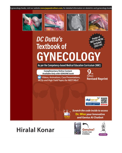DC Dutta’s Textbook of Gynecology by Hiralal Konar 9/e Revised Reprint 2025
