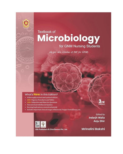Textbook of Microbiology for GNM Nursing students by Mrinalini Bakshi 3/e 2025
