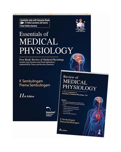 Essentials of Medical Physiology by K Sembulingam (with Free Book on Review of Medical Physiology) 11/e 2027
