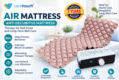 Caretouch Anti Bedsore Air Mattress with Electric Pump | Bubble Air Mattress for Bedridden Patients | Anti Decubitus Mattress