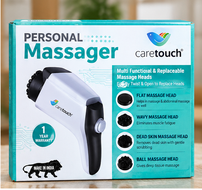 Caretouch Electric Personal Body Massager with 4 Replaceable Massage Heads | Handheld Body Massage Machine | 1 Year WarrantyCaretouch Electric Personal Body Massager with 4 Replaceable Massage Heads | Handheld Body Massage Machine | 1 Year Warranty