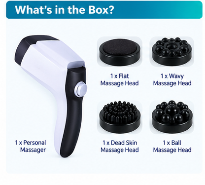 Caretouch Electric Personal Body Massager with 4 Replaceable Massage Heads | Handheld Body Massage Machine | 1 Year WarrantyCaretouch Electric Personal Body Massager with 4 Replaceable Massage Heads | Handheld Body Massage Machine | 1 Year Warranty