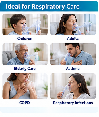 Caretouch Nebulizer Pro Compressor Nebulizer Machine with Adult & Child Mask | Portable Nebulizer for Kids and Adults | 18 Months Warranty