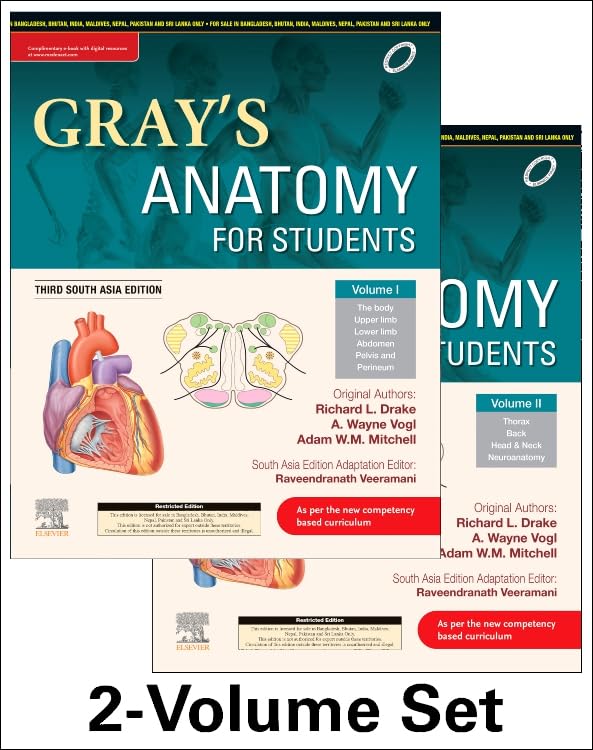 Gray's Anatomy for Students (Vol1 & 2) 3rd SAE 2023 By Richard L Drake, R Veeramani