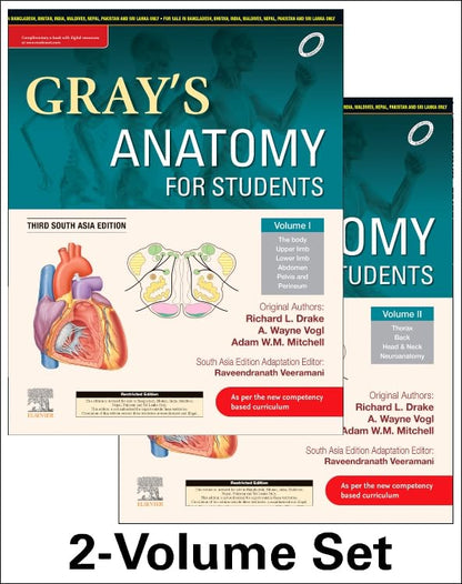 Gray's Anatomy for Students (Vol1 & 2) 3rd SAE 2023 By Richard L Drake, R Veeramani