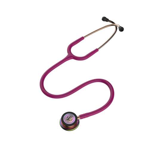 3M™ Littmann® Classic III™ Monitoring Stethoscope Raspberry Tube, Rainbow-Finish (5806)