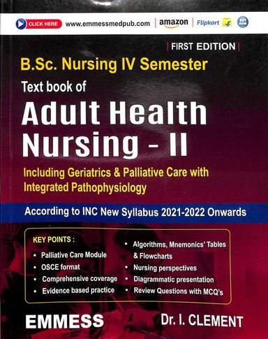 Textbook of Adult Health Nursing - II B.Sc Nursing 4th semester 1/e 2024 by Dr. I Clement