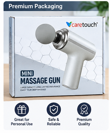 Caretouch Mini Massage Gun | Portable Handheld Electric Percussion Massager | Compact Muscle Massage Gun for Home & Travel